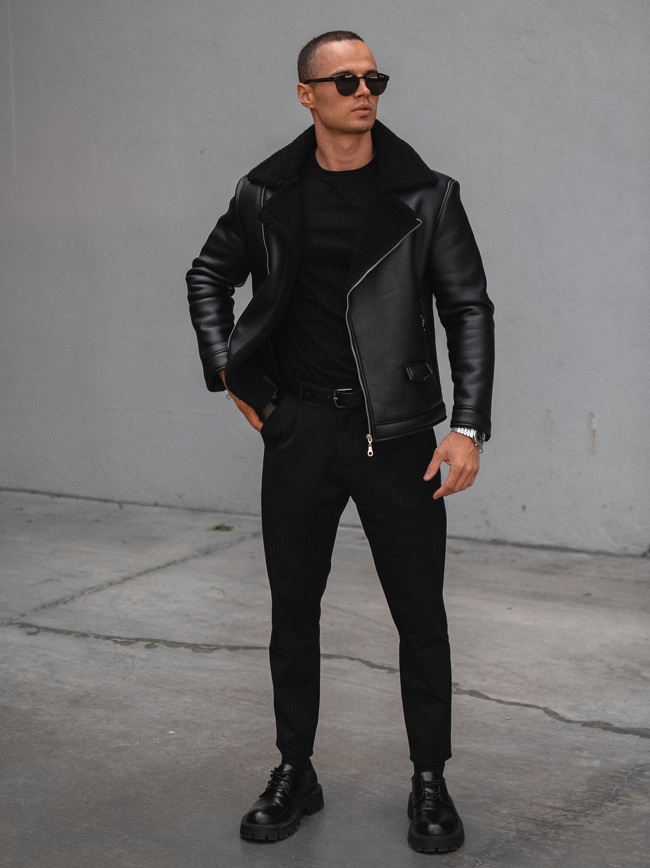 Black Biker Jacket - Image 2