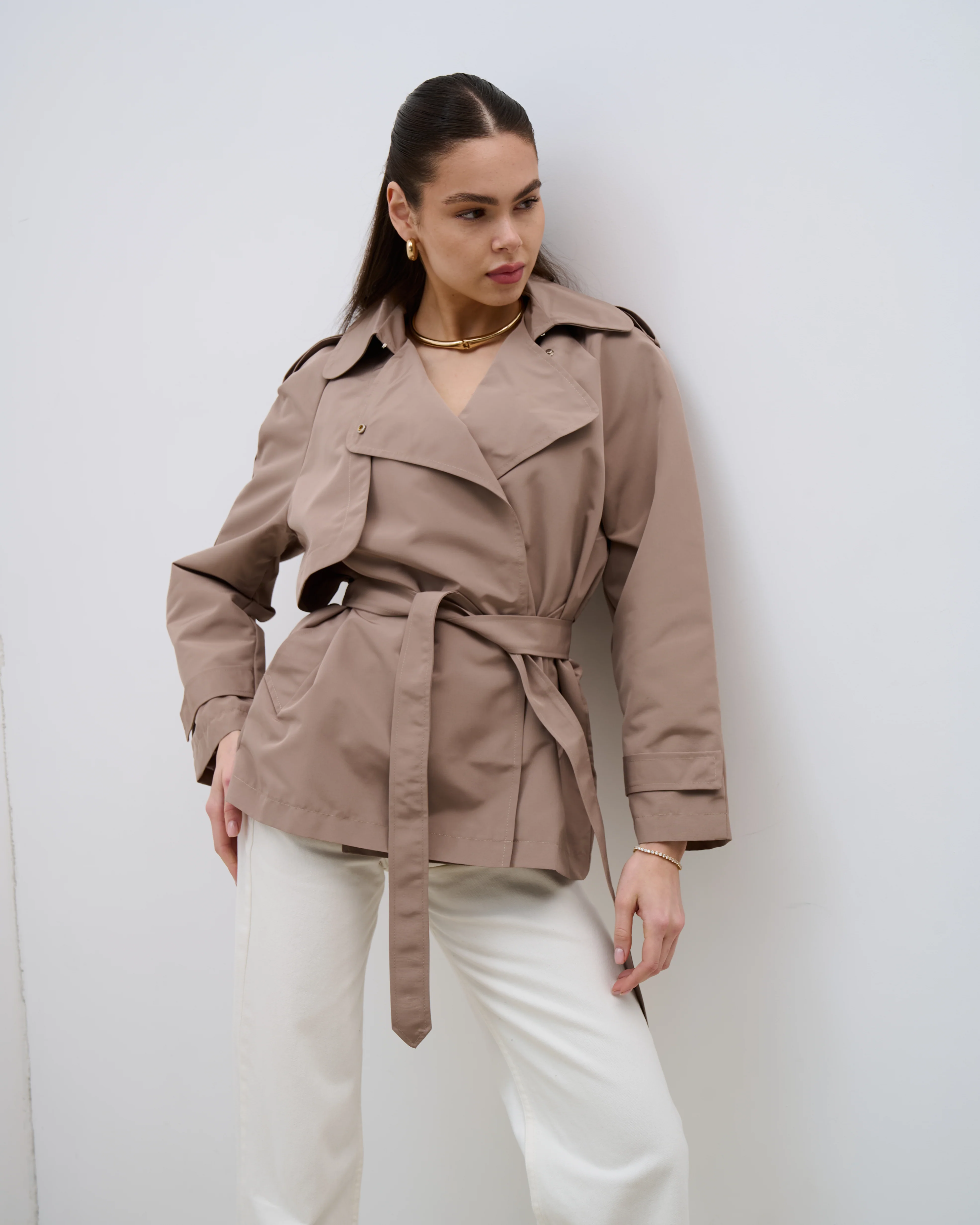 Florence Cropped Trench Coat - Image 13