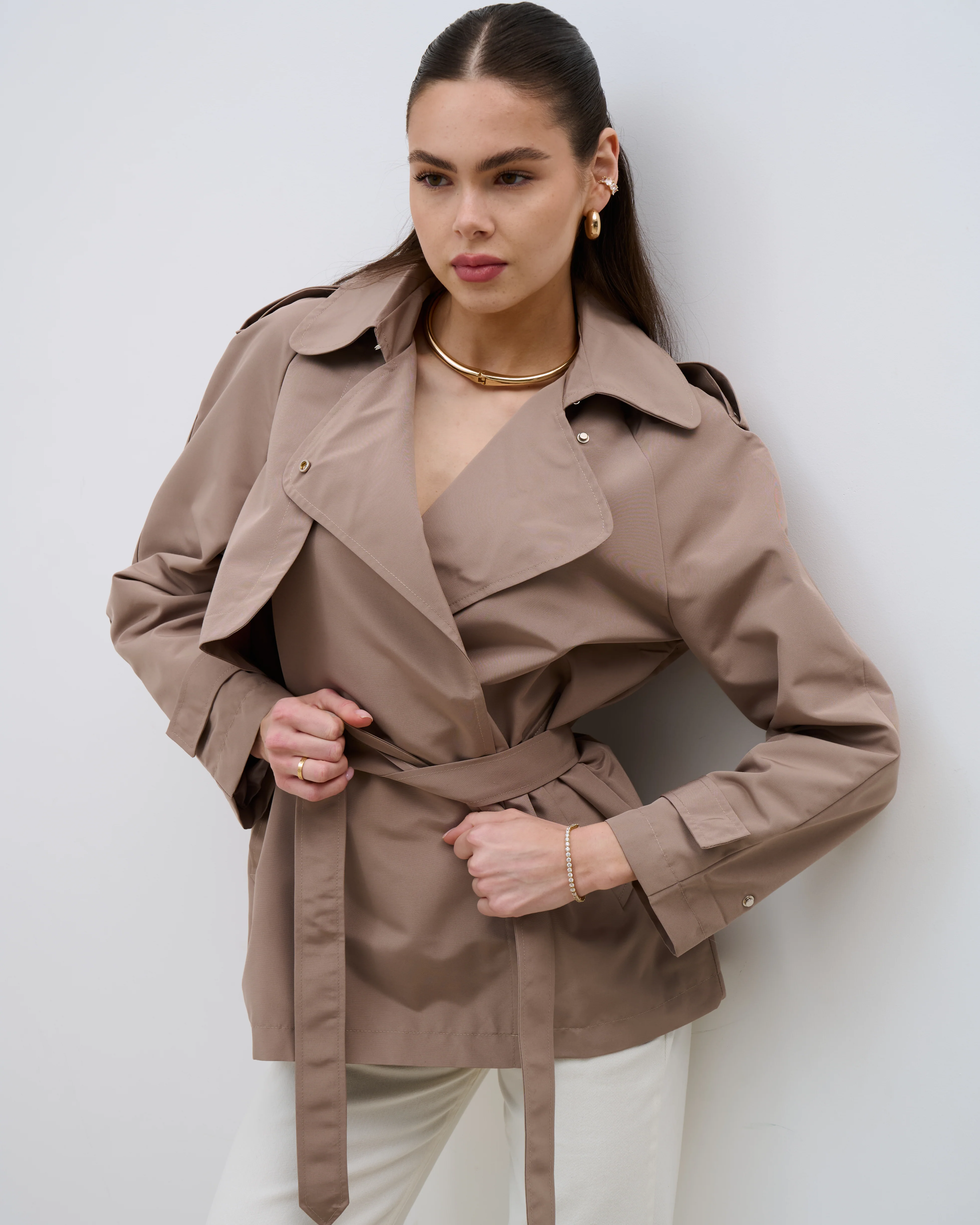 Florence Cropped Trench Coat - Image 14