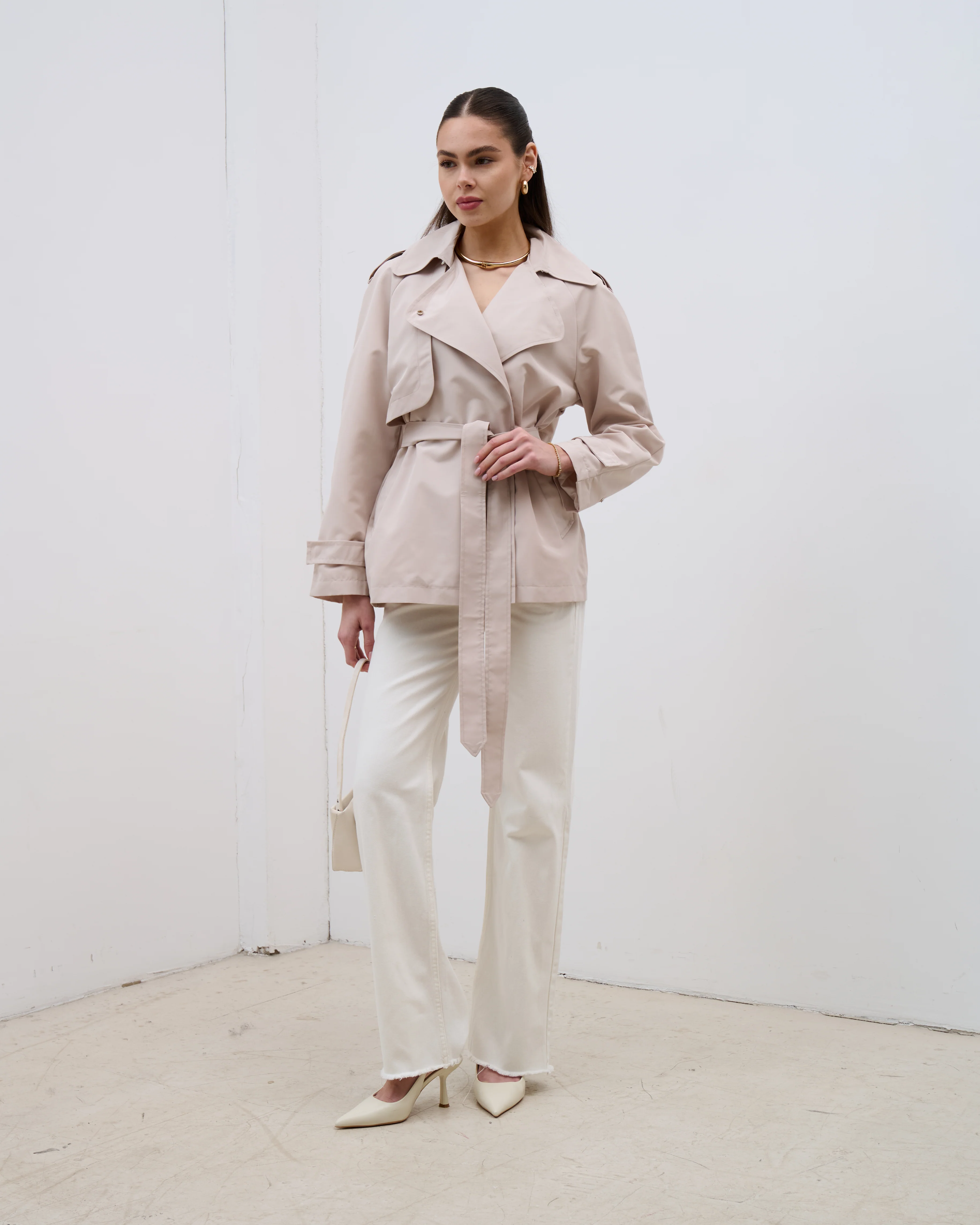 Florence Cropped Trench Coat - Image 6