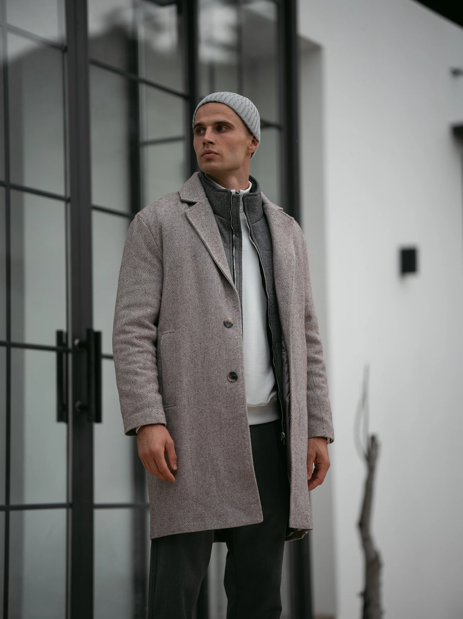 Herringbone Lined Coat