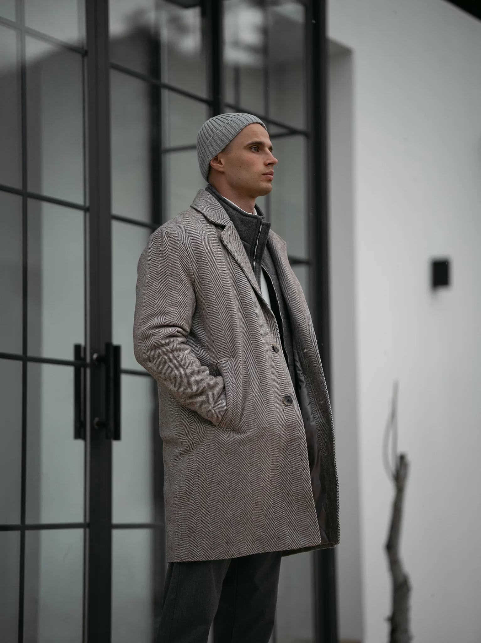 Herringbone Lined Coat - Image 2