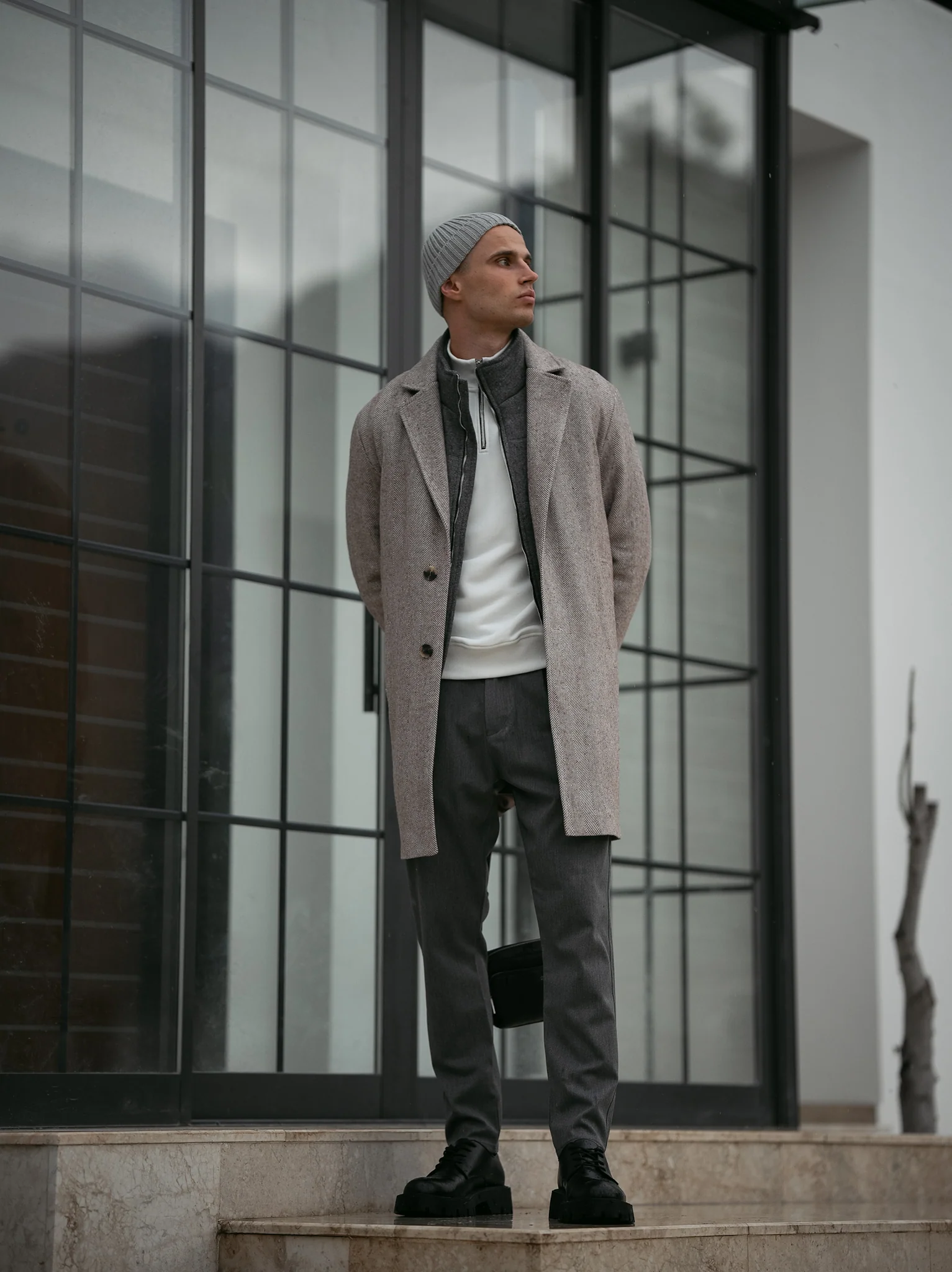 Herringbone Lined Coat - Image 3