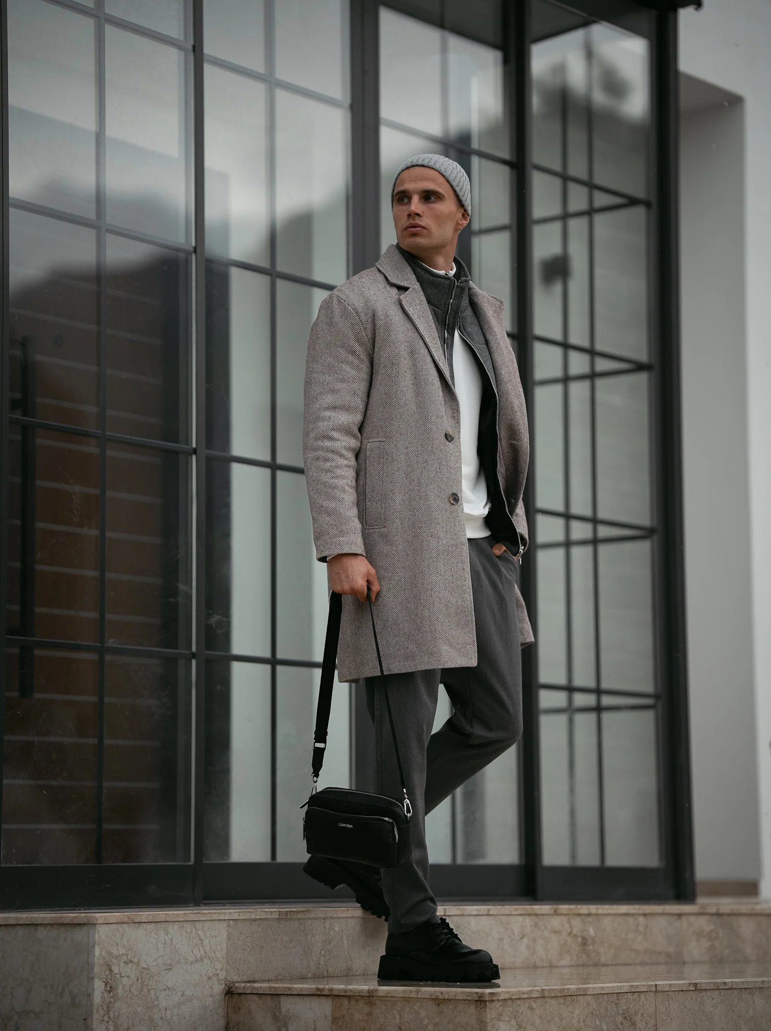 Herringbone Lined Coat - Image 4