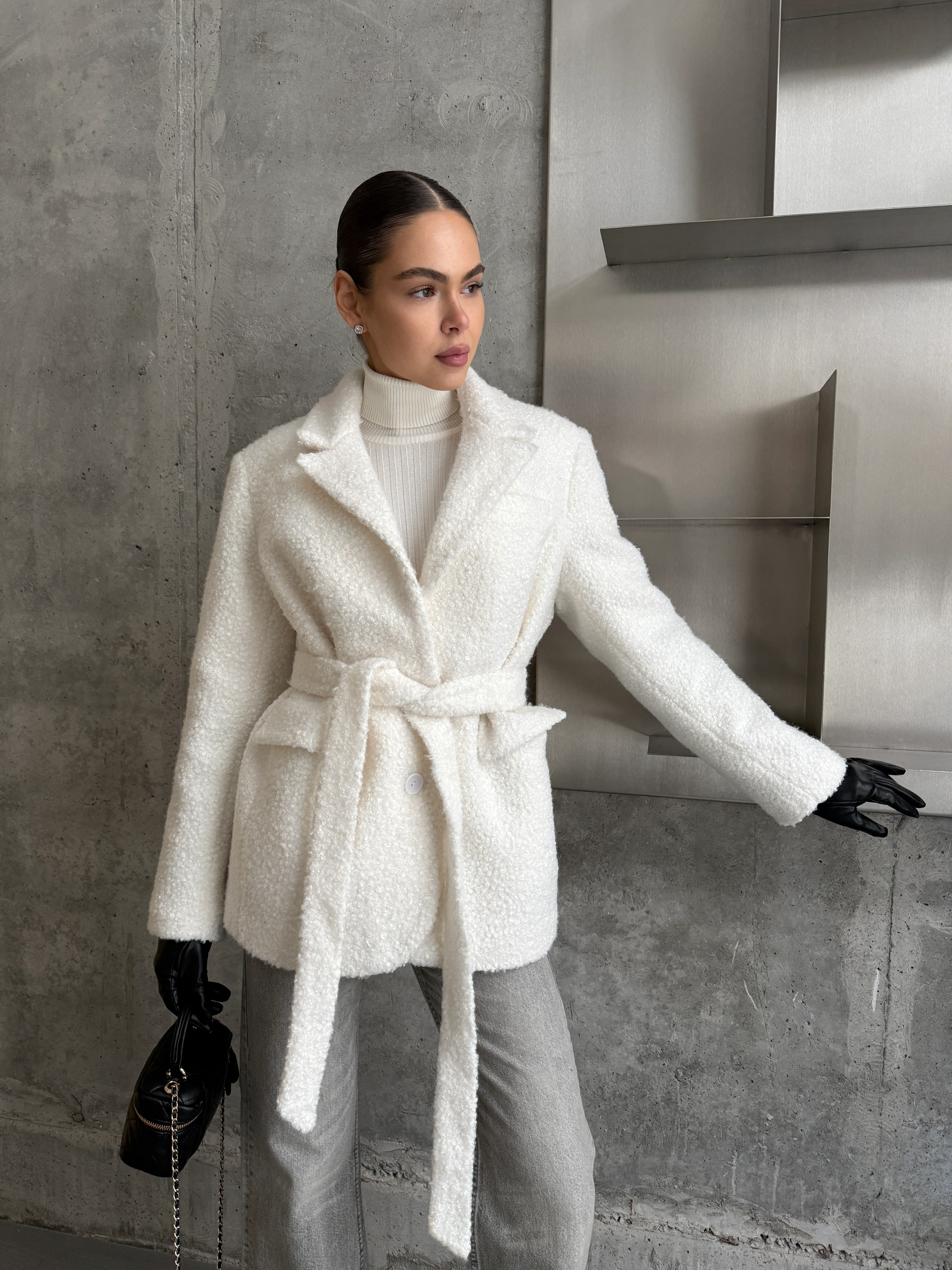 Insulated Coat with Belt Janette - Image 4