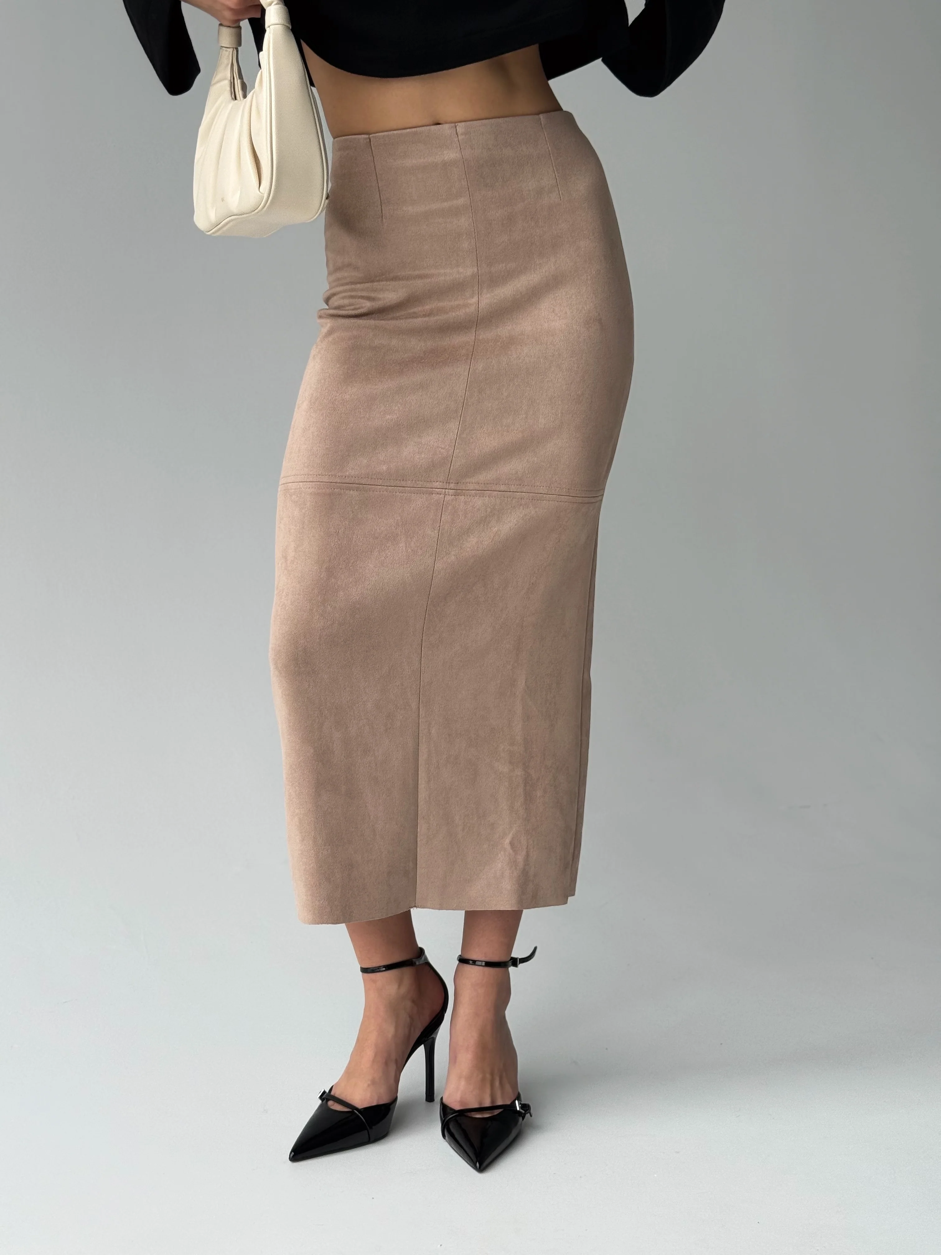 Kava Suede Midi Skirt - Image 5