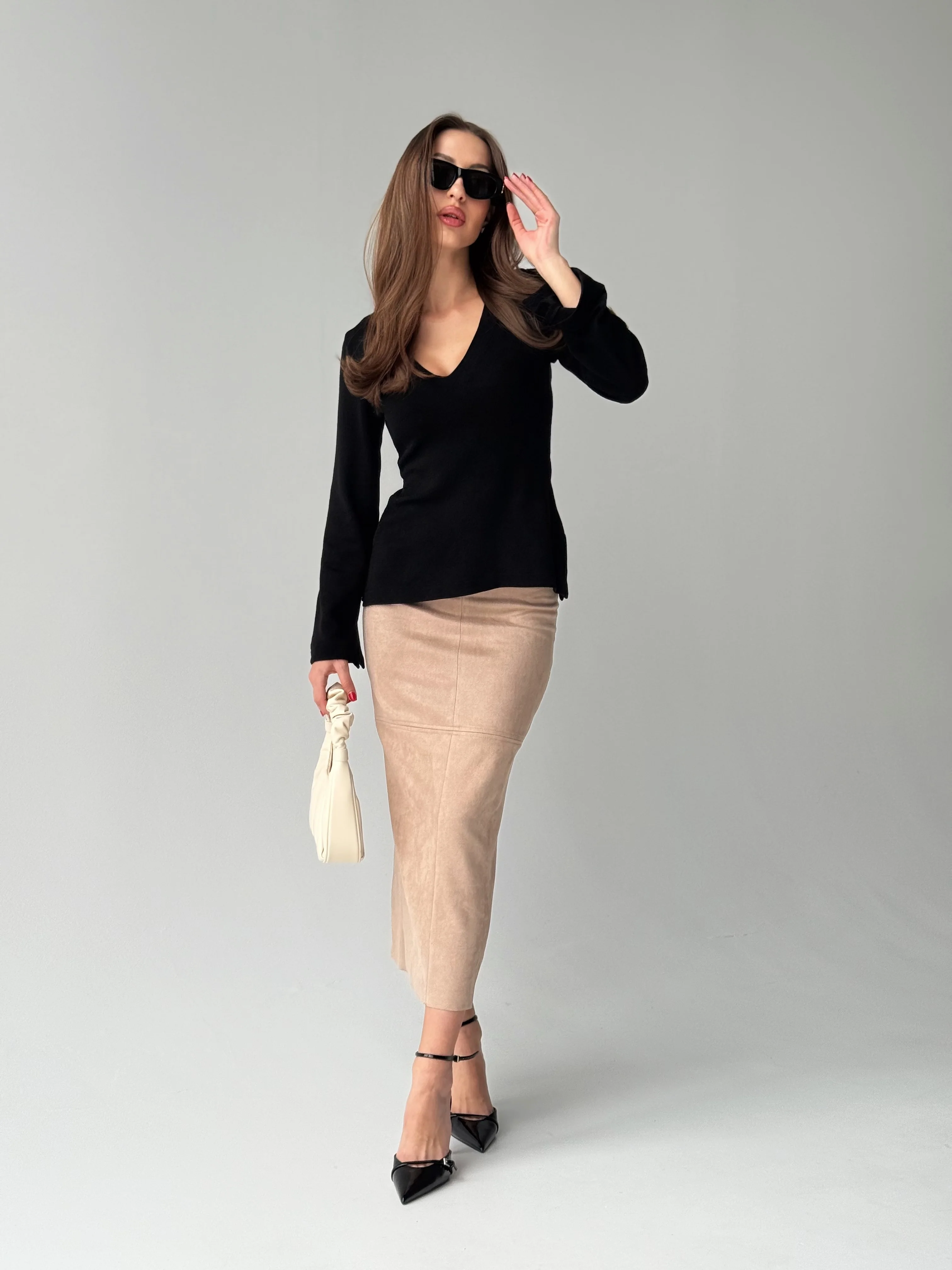 Kava Suede Midi Skirt - Image 6