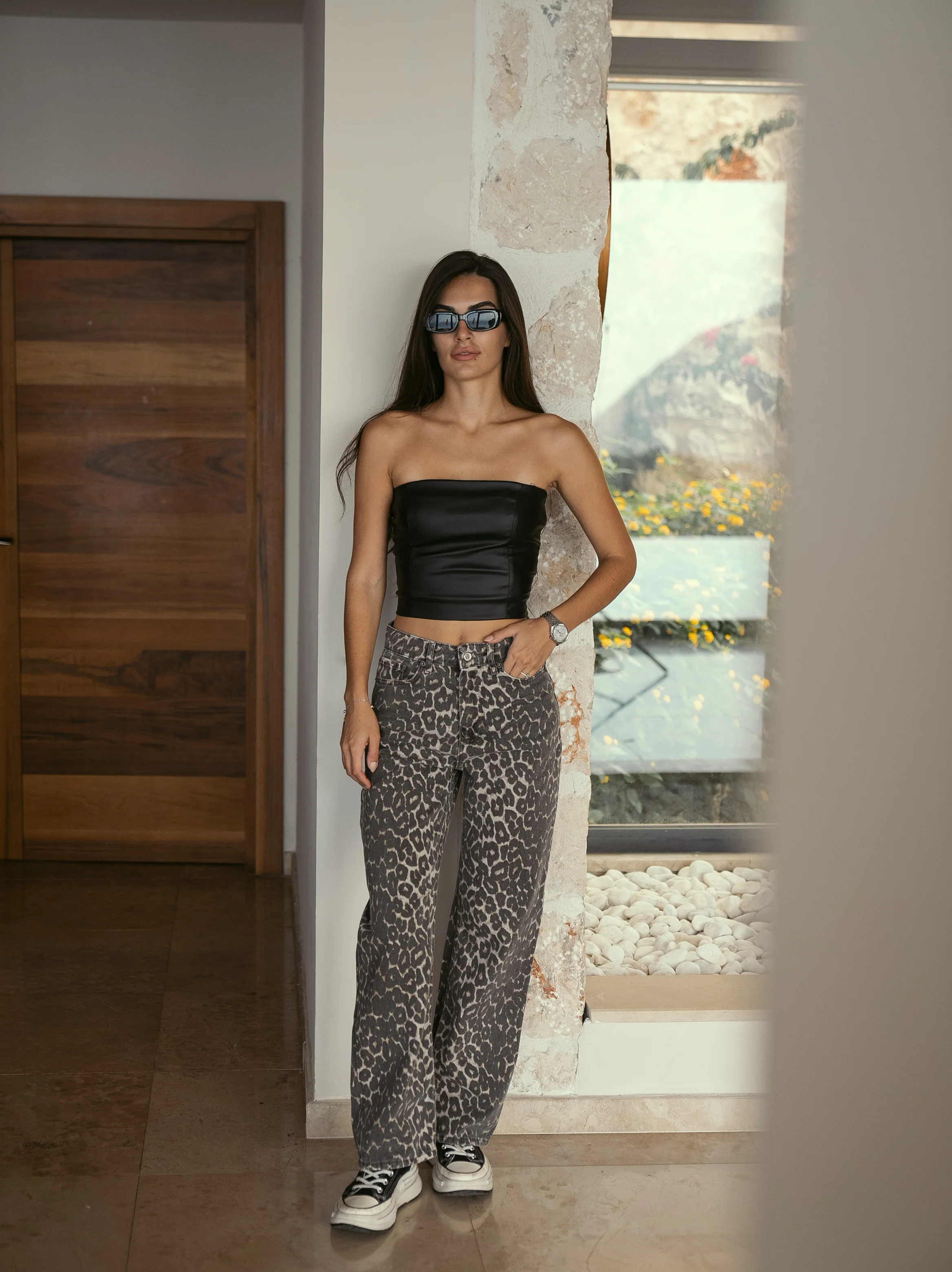 Leopard jeans