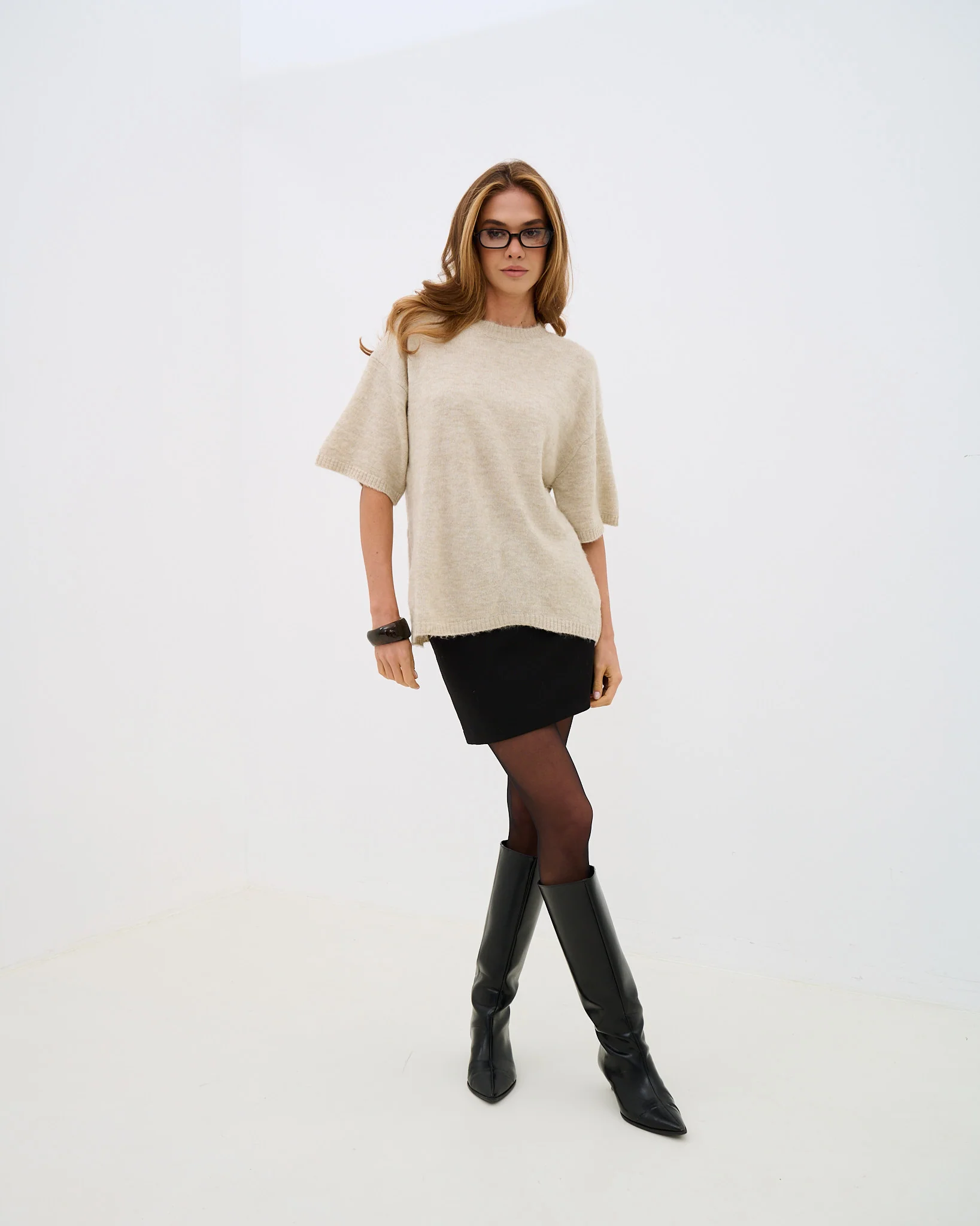 Lit Oversized Knit T-Shirt - Image 8