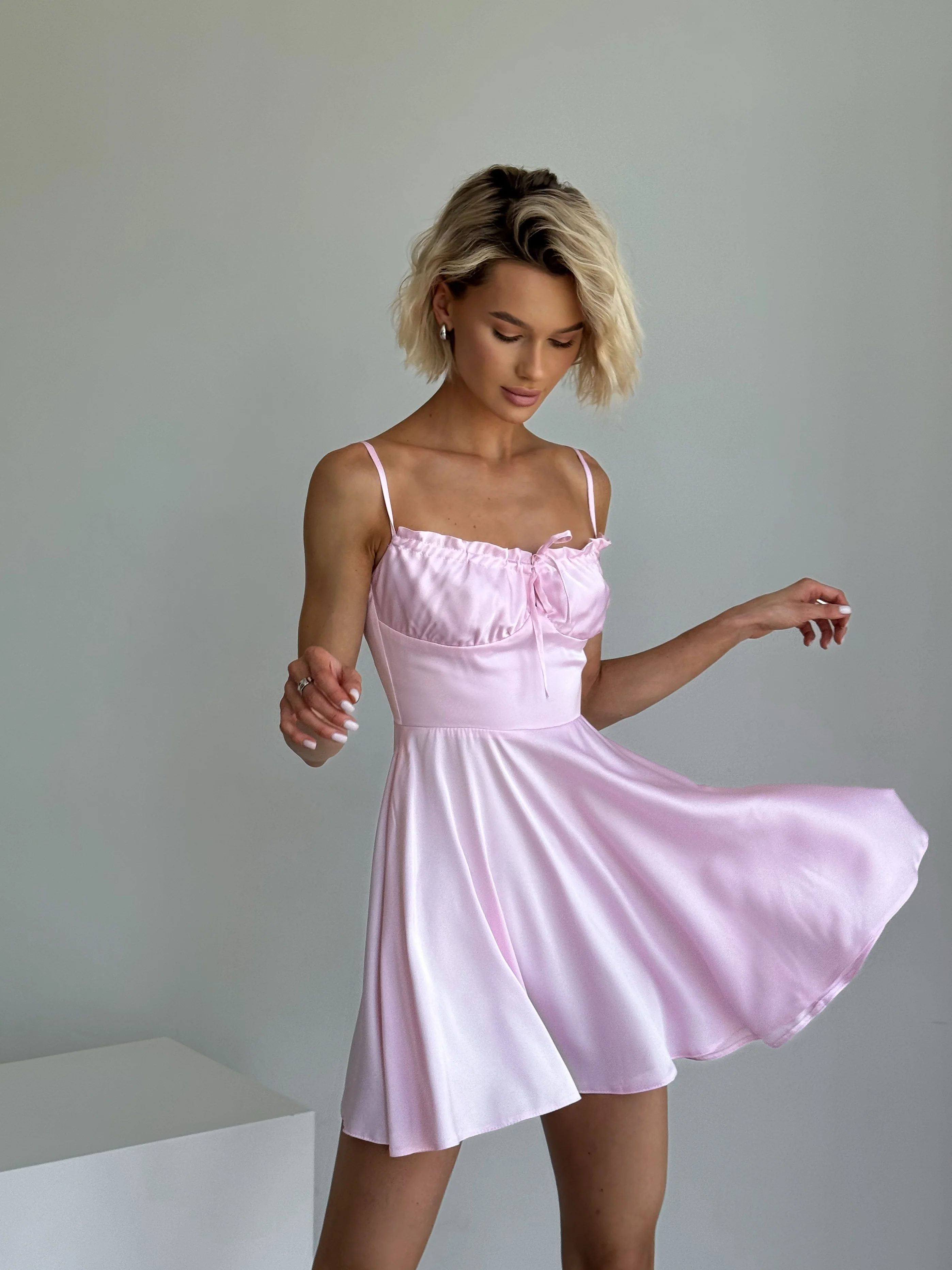 Lotos Silk Mini Dress - Image 9