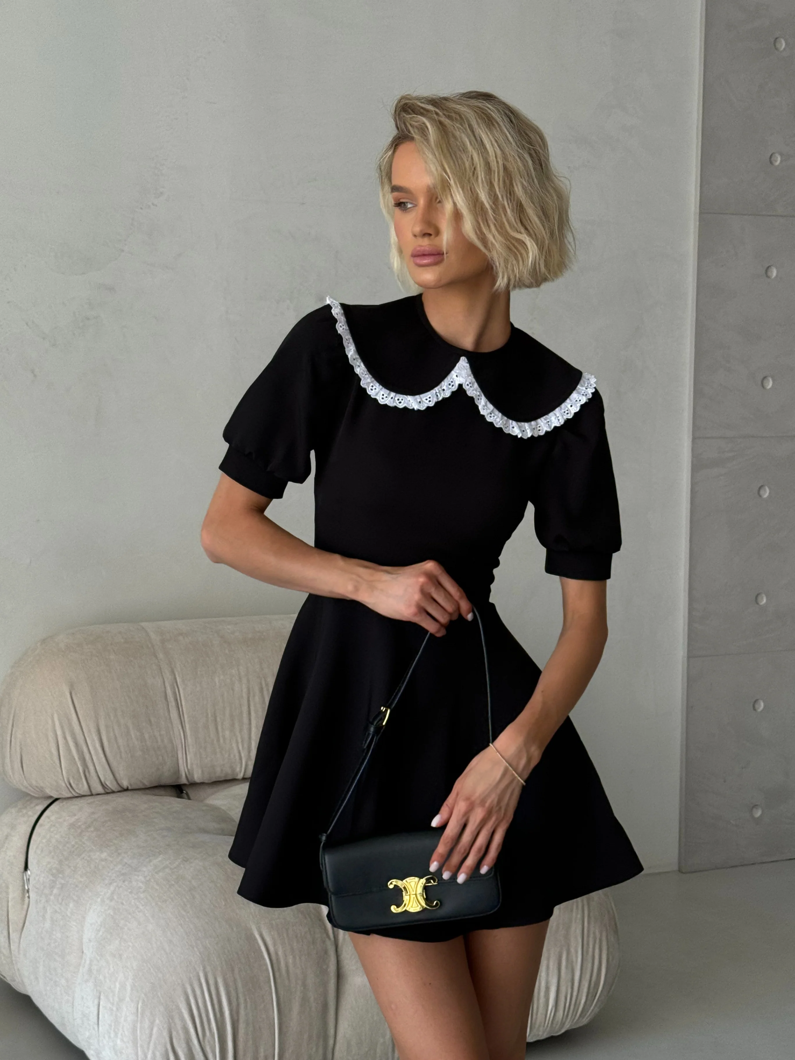 Neonila Dress with Detachable Collar - Image 8