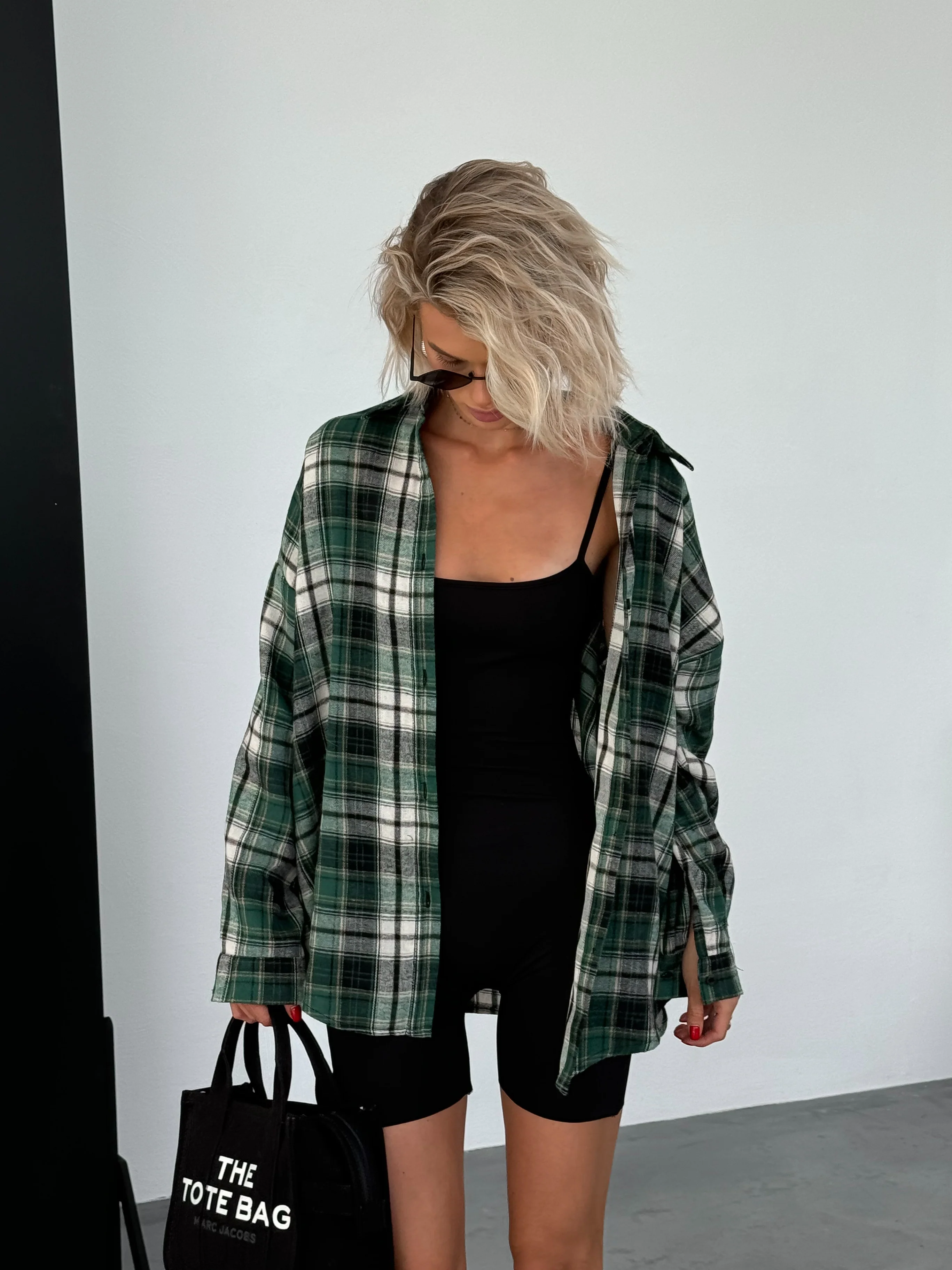 Oversized checkered shirt - Image 4