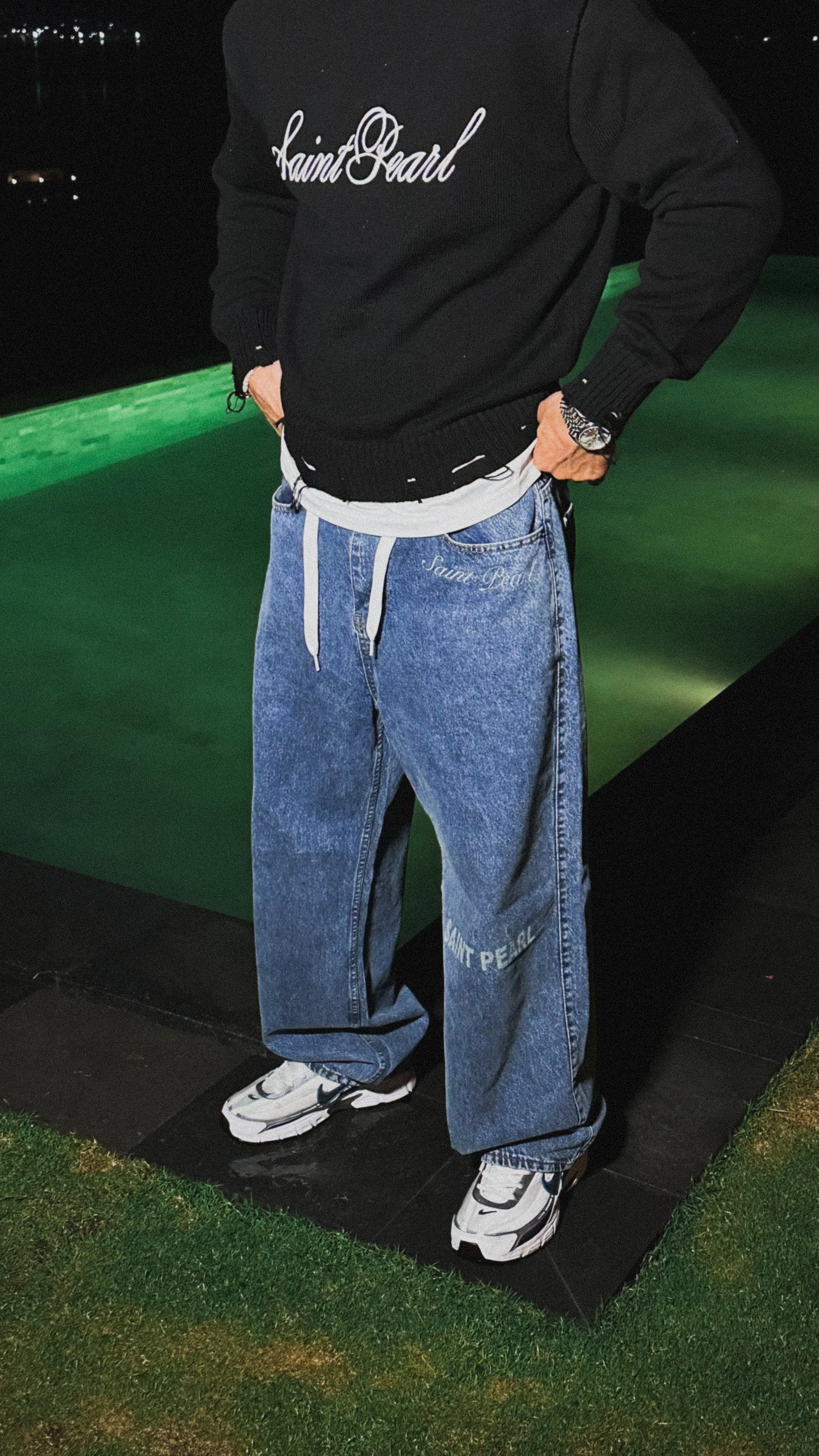 Saint Pearl Logo Jeans - Image 3
