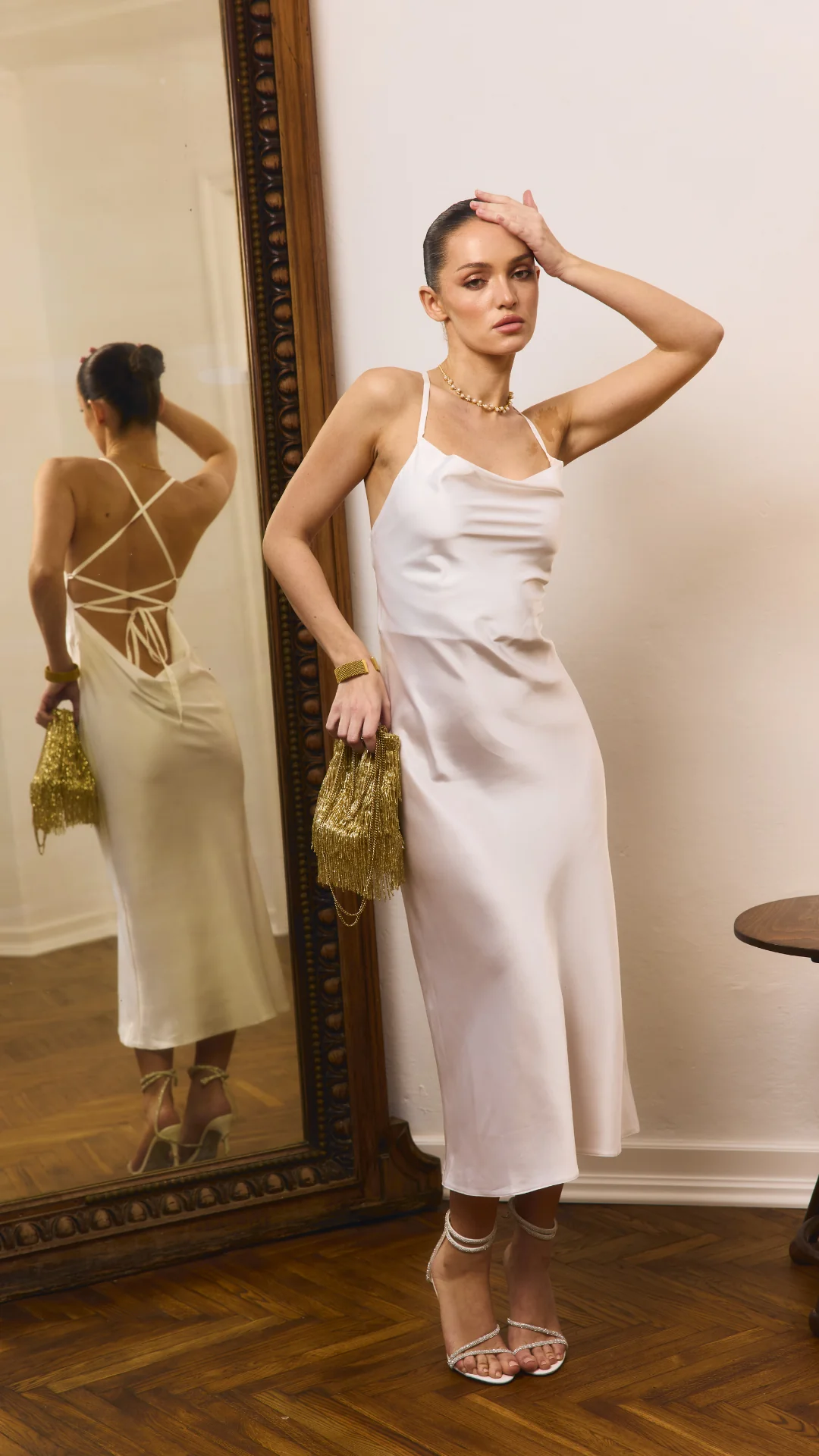 Silk Dress with Open Back - Image 4