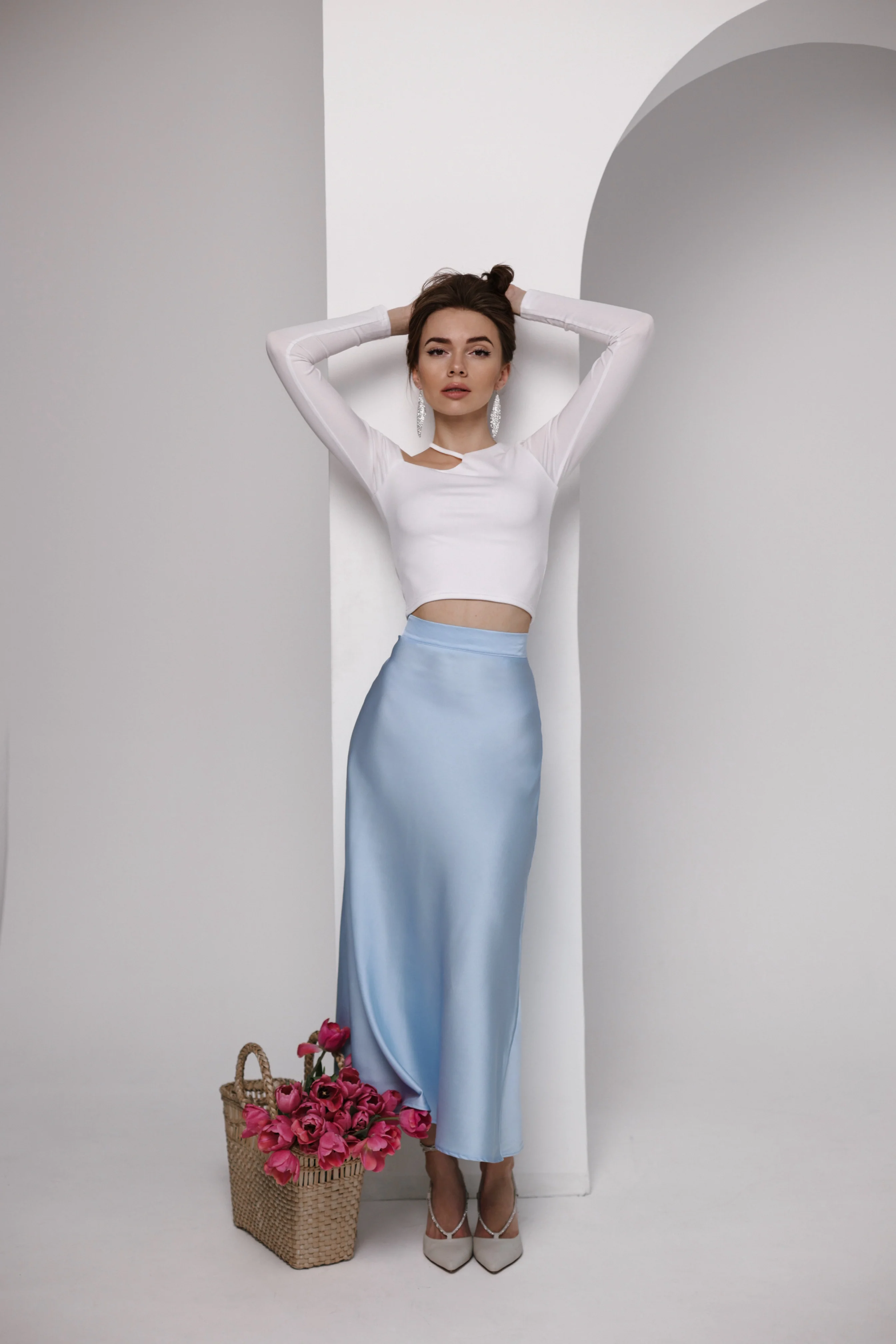 Silk midi skirt - Image 5