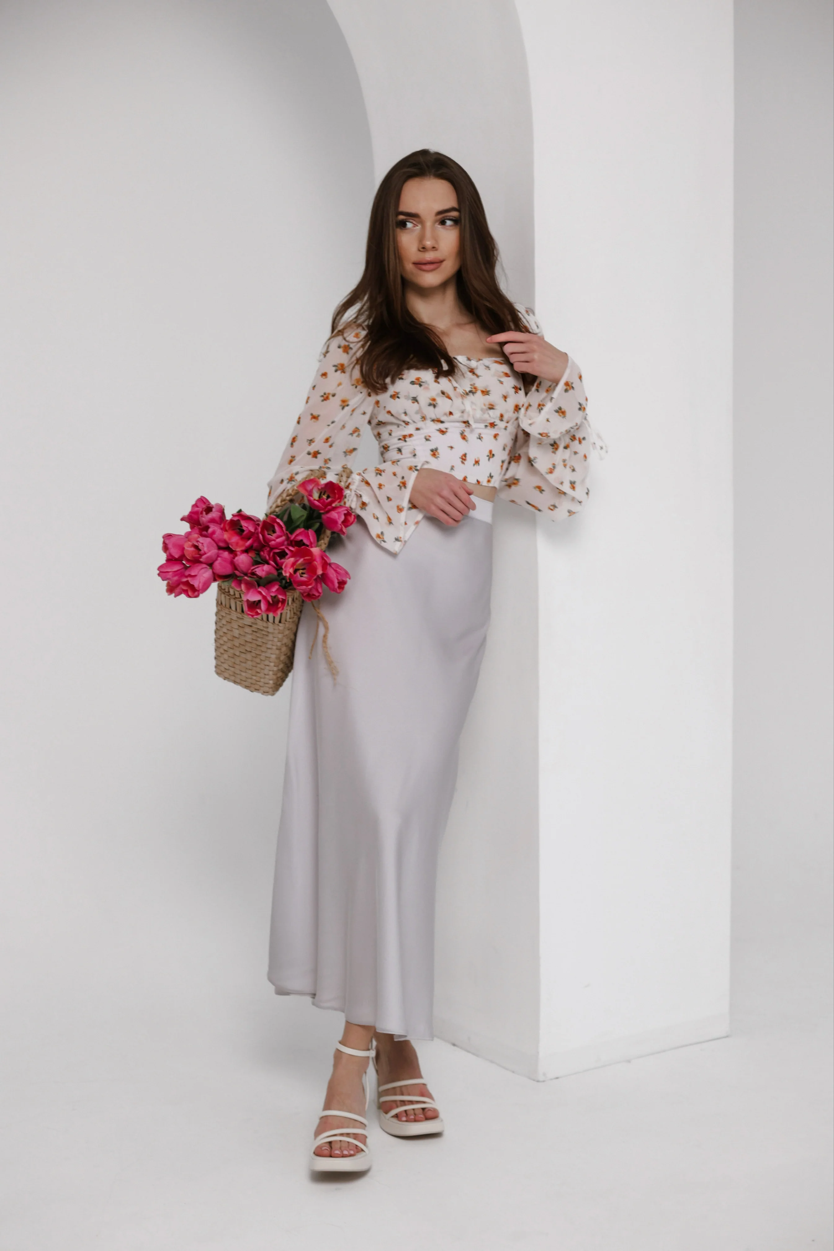 Silk midi skirt - Image 7