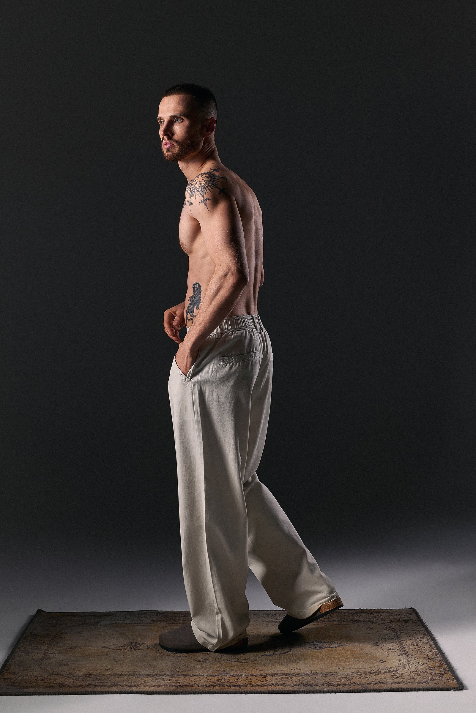 Straight trousers Forest - Image 4